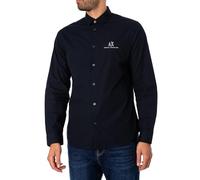 Armani Exchange A|x Long Sleeve Icon Logo Button Shirt Chemise, Deep Navy, M pour des Hommes