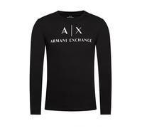 T-shirt homme - ARMANI EXCHANGE - noir - logo poitrine - détails contrastés - 100% coton S