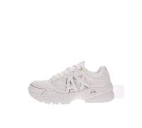 Armani Exchange A|X Women's Speed, Mesh and Gold Details, Sneaker, Off White + Pale Gold, 38