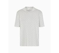 Armani Exchange All Over Logo Tee T-Shirt, Blanc cassé/cendré, L Hommes