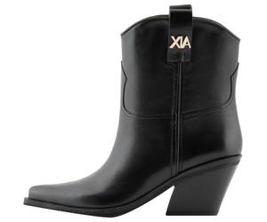 Armani Exchange Ampero Femme Cuir véritable, détail logo en métal, Bottine, Noir, 36.5