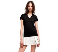 Armani Exchange Arte Sella pour Femme, col en V, Logo Tonal, Coupe ajustée, Noir, Taille M, Noir, M