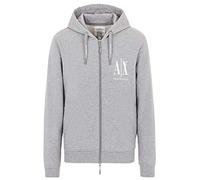 Armani Exchange AX Icon Project - Sweat à Capuche brodé zippé pour Homme - Gris - X-Large