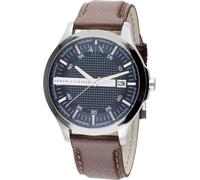 Armani Exchange AX2133 HAMPTON montre homme bracelet cuir date marron