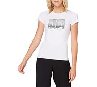 Armani Exchange Basic T-Shirt with Logo on Bust, White Ground, M Femme