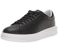 Armani Exchange Baskets Actionleather pour homme, logo côté, lacets, noir, 44 EU