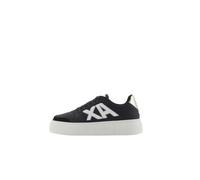 Armani Exchange Baskets Courtes pour Femme, Couleur contrastée, Semelle épaisse, Noir pâle, 35 EU