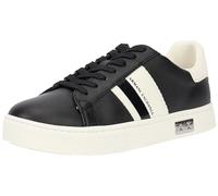 Armani Exchange Baskets Cup Sole Mina, Back Tab avec Logo en métal sur Le côté, Black Off White, 36 EU
