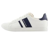 Armani Exchange Baskets Double Ligne Paris pour Homme, Blanc cassé, Bleu Marine, 42 EU