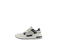 Armani Exchange Baskets Dusseldorf gaufrées à Motifs géométriques pour Homme, White Black, 40 EU