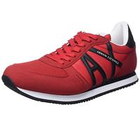 Armani Exchange Baskets Eco en Daim, Maille et Nylon Rouge