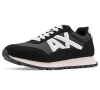 Armani Exchange Baskets latérales avec Logo géométrique pour Homme - Noir + Blanc cassé - Taille 42 EU, Black Off White, 42 EU