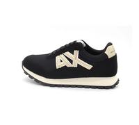 Armani Exchange Baskets pour Femme - en microdaim - Noir pâle doré - Taille 36,5 EU, Black Pale Gold, 36.5 EU