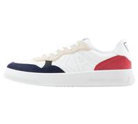 Armani Exchange Baskets Seattle pour Homme, détails en Daim, Logo brodé, OP White Sky Red, 43.5 EU