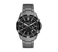 Armani Exchange Black Watch For Men, Quartz Chronograph movement and 44mm Case Size with Stainless steel strap