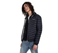 Armani Exchange Veste matelassée zippée avec Logo Milano/New York Manteau Alternatif en Duvet, Bleu Marine/Gris mélangé, XL Homme