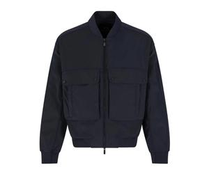 Armani Exchange - Bomber en tissu stretch avec fermeture éclair - Homme - Vestes - Bleu - Taille: L