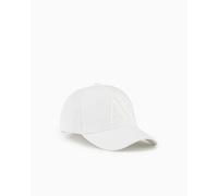 Armani Exchange Bonnet avec Logo en Caoutchouc Casquette de Baseball, Blanc, Taille Unique Homme