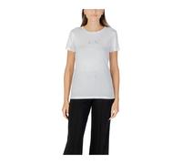 Armani Exchange - Bottes en coton à imprimé et col rond - Femme - Tops - Blanc - Taille: 44 FR