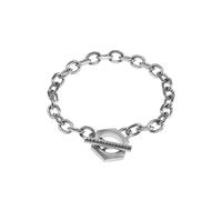 Armani Exchange Bracelet Pour Homme, Longueur : 220mm, Largeur : 17.5mm, Hauteur : 20mm Bracelet En Acier Inoxydable Argenté, AXG0103040, Argent monnayé