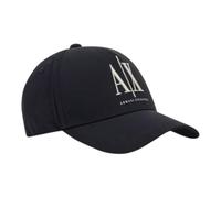 Armani Exchange Curved Visor Contrast Front Logo Casquette de Baseball, Black Beauty, Taille Unique Hommes