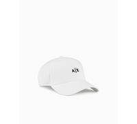 Armani Exchange Chapeau avec Petit Logo Casquette de Baseball, Blanc, Taille Unique Homme