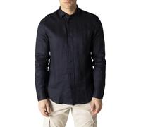 Armani Exchange chemise en lin bleu printemps/été : Taille - S Taille : S