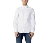 Armani Exchange Chemise Oxford Slim Fit avec boutonnière, Blanc Oxford/7bleu/W, XL Homme