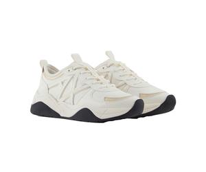 Armani Exchange Cher Baskets pour Femme avec Logo latéral contrastées Blanc + Pale Taille 35 EU, Blanc pâle, 35 EU