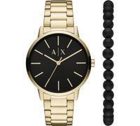 Armani Exchange Montre pour homme , mouvement à trois aiguilles, boîtier en acier inoxydable doré de 42 mm avec bracelet en acier inoxydable, AX7119