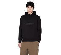 Armani Exchange Cotton Frenc Terry Utility Logo Drop Shoulder Pull à Capuche Sweat-Shirt, Noir, Small Homme