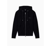 Armani Exchange Sweat-shirt zippé à capuche coton manches longues logo latéral Noir M Homme