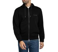 Armani Exchange Sweat-shirt zippé à capuche coton manches longues logo latéral Noir M Homme