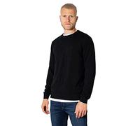 Armani Exchange Crew Neck, Front Embroidered Ton sur Ton Logo Sweat-Pullover, Noir, XS Homme