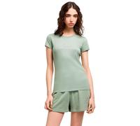 Armani Exchange Crewneck Slim Fit Rhinestone A|x Logo Tee T-Shirt, Sauge, L Femmes