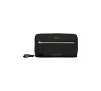Armani Exchange Diane, Embossed Logo, Zip Around, Fermeture éclair Autour pour Femme, Noir, Taille Unique