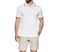 Armani Exchange Double Stripe Polo, Blanc (White), Large Homme