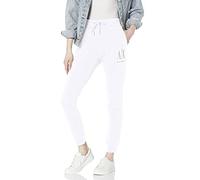 Armani Exchange Drawstring Logo Studs Terry Jogger Pant Pantalon de survtement, Blanc (Optic White), Taille S Femme