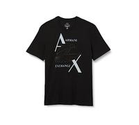 Armani Exchange Durable, Coupe régulière, Logo Aigle imprimé T-Shirt, Noir, XS Homme