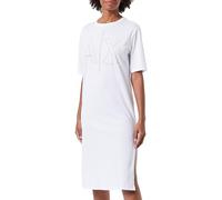 Armani Exchange Durable et imprimé avec Grand Logo, col Rond Robe décontractée, Blanc Optique, S Femme