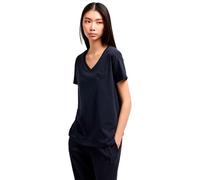 Armani Exchange Édition Bleue pour Femme, col en V, Patch Logo, Coupe Droite, Bleu, Taille XS, Bleu Marine, XS