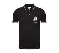 Armani Exchange Maxi Logo brodé, Coupe Classique Polo, Noir, S Homme