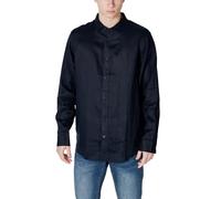 Armani Exchange Chemise Essential Logo brodé ton sur ton Bleu marine foncé L Homme