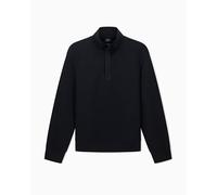 Armani Exchange Essential, Long Sleeve Half Loged Zip Maillot de survêtement, Noir, L Homme