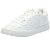 Armani Exchange Faux Leather, Embossed Logo, Lace up, Basket, White,