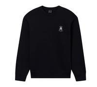 Armani Exchange - Felpa logo girocollo in cotone - Homme - Sweatshirts et sweats à capuche - Noir - Taille: L