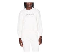 Armani Exchange - Felpa logo Strass Girocollo - Femme - Sweatshirts et sweats à capuche - Blanc - Taille: 38 FR