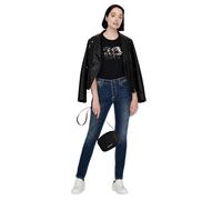 Armani Exchange T-shirt basique femme avec logo sur la poitrine noir/cuivre Taille M