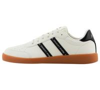 Armani Exchange Femme Berlin, Logo Double Bande Basket, Blanc cassé et Noir, 36.5 EU