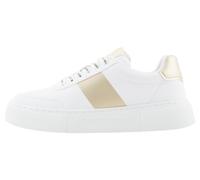 Armani Exchange Femme Court, Lacets avec Logo, Bande de Couleur latérale Basket, OP White Pale, 41 EU